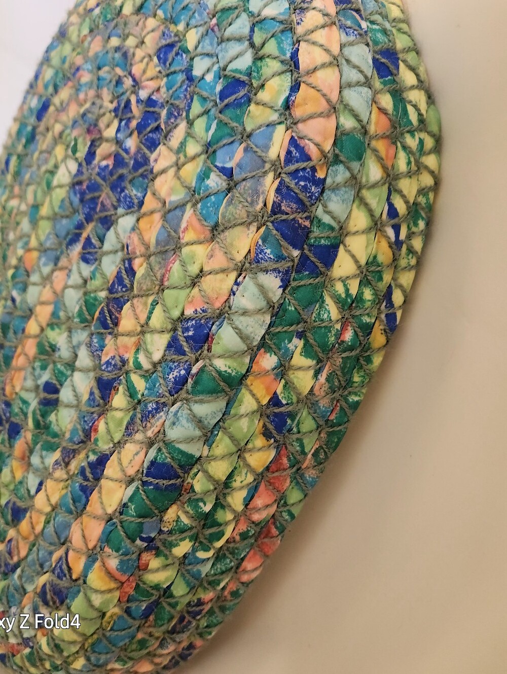 Handwoven Oval Home Art Tray - Blue & Pastel - Picture 6 of 6